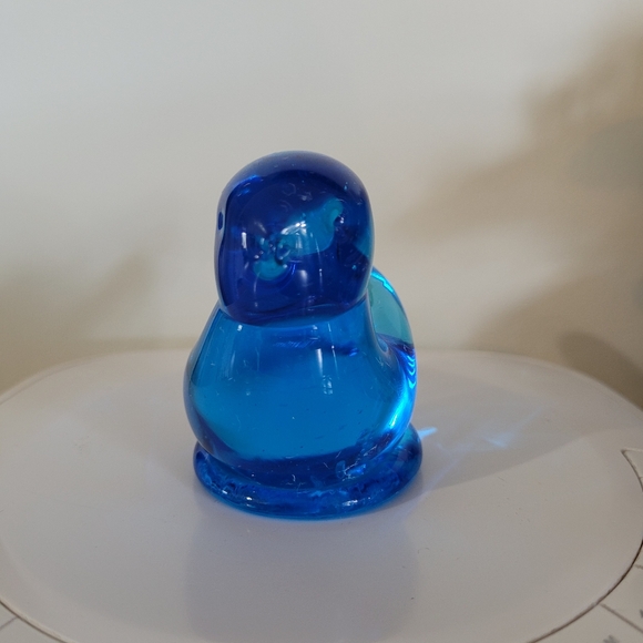 LEO WARD 1992 Signed Art Glass Paperweight Blue Bird of Happiness Figurine - Picture 2 of 5